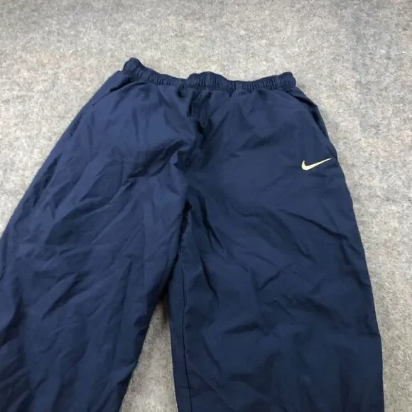 Vintage NIKE Pants Men Large Blue Windbreaker Track Embroidered Warm Up Y2K * - Picture 4 of 14